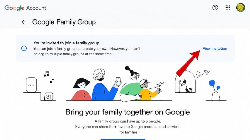 Family Group урилгын View invitation товч